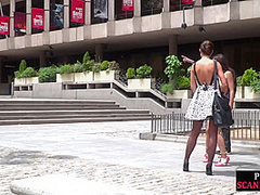 BDSM naked babe public whipped and exposed outdoor