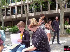 BDSM naked babe public whipped and exposed outdoor