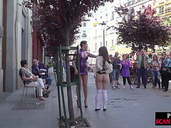 Naked slut public exposed and humiliated outdoor by domina