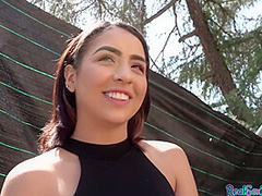 Reality Latina babe pussyfucked outdoor 4 cash after casting