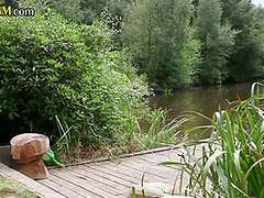 CFNM group public BJ and HJ by femdom babes outdoor