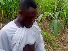 Black Power Man And Black Power Ladies Doing It In An Uncompleted And Bush 6 Min