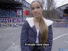 Reality babe public pussyfucked 4 cash outdoor after casting