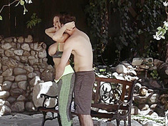 Stunning babe fucked outdoor in pussy in doggystyle