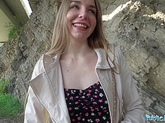 Cute Young Long Haired Ukranian Brunette Waiting For Friends Agrees To Have Sex With A Stranger Outdoors