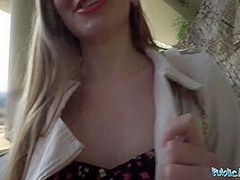 Cute Young Long Haired Ukranian Brunette Waiting For Friends Agrees To Have Sex With A Stranger Outdoors