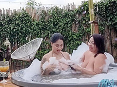 Outdoor Sucking Lesbians Tub With Huge Boobs