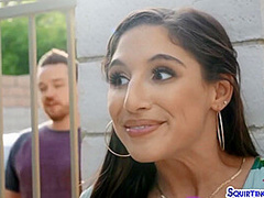 Squirting bigass babe fucked in pussy outdoor in doggystyle