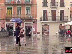 Female servant whipped outdoor by redhead femdom lady
