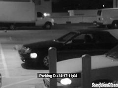 Cock whore sucks off security attendant