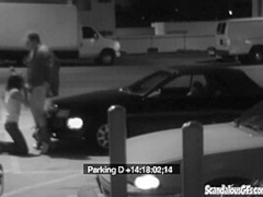 Cock whore sucks off security attendant