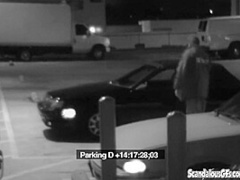 Cock whore sucks off security attendant