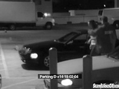 Cock whore sucks off security attendant