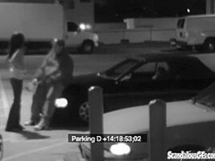 Cock whore sucks off security attendant