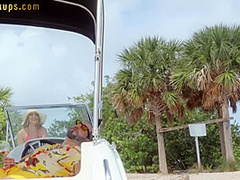 POV public outdoor sex 4 bigass cheap GF while her BF naps