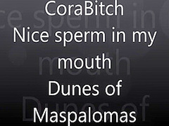 Corabitch Blow And Cumshots In Dunes From Maspalomas