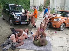 Hot Orgy With Depraved Chicks Right On The Street - Eden Ivy, Rebecca Volpetti And Steve Q