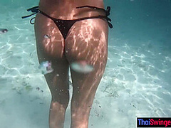 Thai amateur girlfriend sex on a deserted island in the middle of the ocean