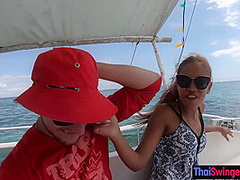 Thai amateur girlfriend sex on a deserted island in the middle of the ocean