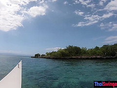 Thai amateur girlfriend sex on a deserted island in the middle of the ocean