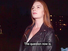 Redhead babe with big boobs POV drilled outdoor 4 cash