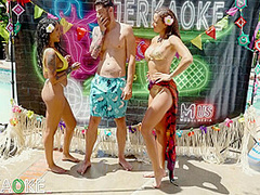 Two Gorgeous Babes Get Wet And Wild