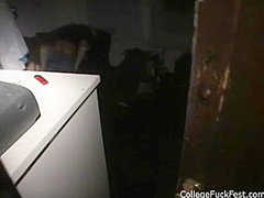 Schoolgirl getting fucked while others watch
