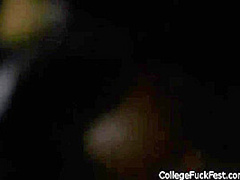 Schoolgirl getting fucked while others watch