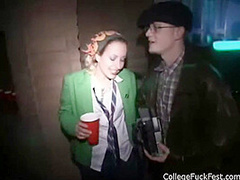 Schoolgirl getting fucked while others watch