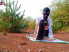 Amateur Masked Chinese Couple Fuck Outdoors