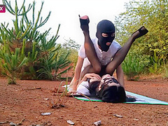 Amateur Masked Chinese Couple Fuck Outdoors