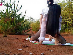 Amateur Masked Chinese Couple Fuck Outdoors