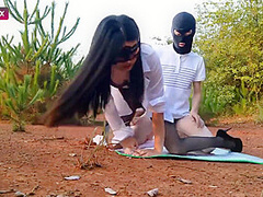 Amateur Masked Chinese Couple Fuck Outdoors