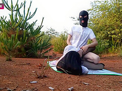 Amateur Masked Chinese Couple Fuck Outdoors