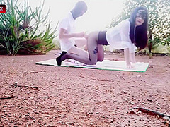 Amateur Masked Chinese Couple Fuck Outdoors