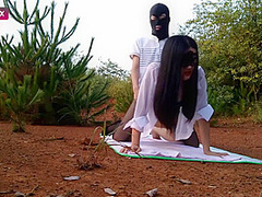 Amateur Masked Chinese Couple Fuck Outdoors