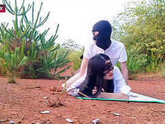 Amateur Masked Chinese Couple Fuck Outdoors