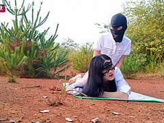 Amateur Masked Chinese Couple Fuck Outdoors