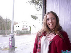 Pantyhose POV babe public pussybanged outdoor for money