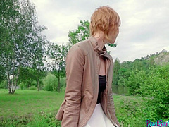 Reality ginger babe POV fucked on public place for money