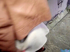 Reality ginger babe POV fucked on public place for money