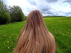 Fucking A Girl With A Big Booty In Nature With Cancer In A Green Dress