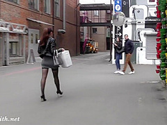 Jeny Smith - Flashing Stockings Line With Mini Skirt By Sexy
