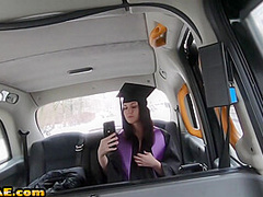 BJ student in college uniform pussyfucked outdoor in cab