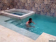 Sneaking Into The Neighbors Pool 7 Min - Kourtney Love And Salome Gil