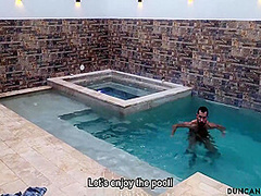 Sneaking Into The Neighbors Pool 7 Min - Kourtney Love And Salome Gil