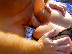 Two Dudes Get Blowjobs From Mature Babes Before One Of Them