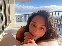 Pov Balcony Deepthroat Till You - Shantel Dee And Cum Twice
