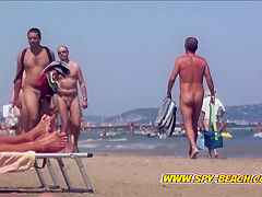Voyeur Nudist Beach Couple Walking