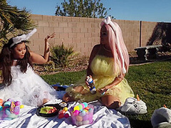 Aubrey Black And Krystal Davis In Easter Egg Laying Naughty Bunnies